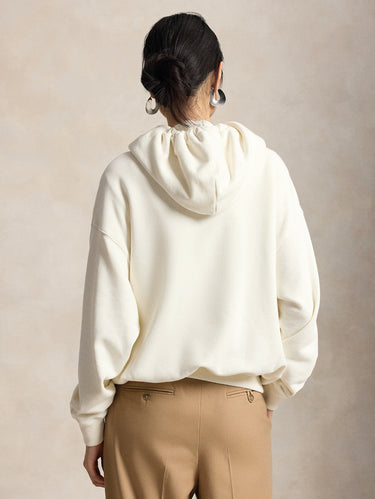 Hoodie mit Polo Bear Aufdruck in Creme