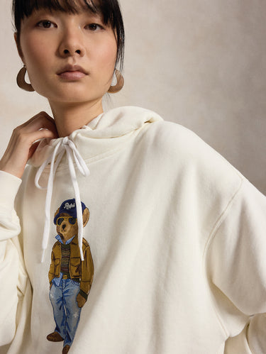 Hoodie mit Polo Bear Aufdruck in Creme