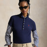 RALPH LAUREN-Polo Manica Corta Slim Fit Navy Blu-TRYME Shop