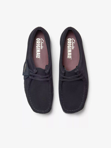 Wallabee veterschoen in zwart suèdeleer