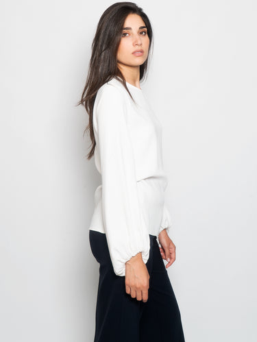 Bluse mit Puffärmel Creme