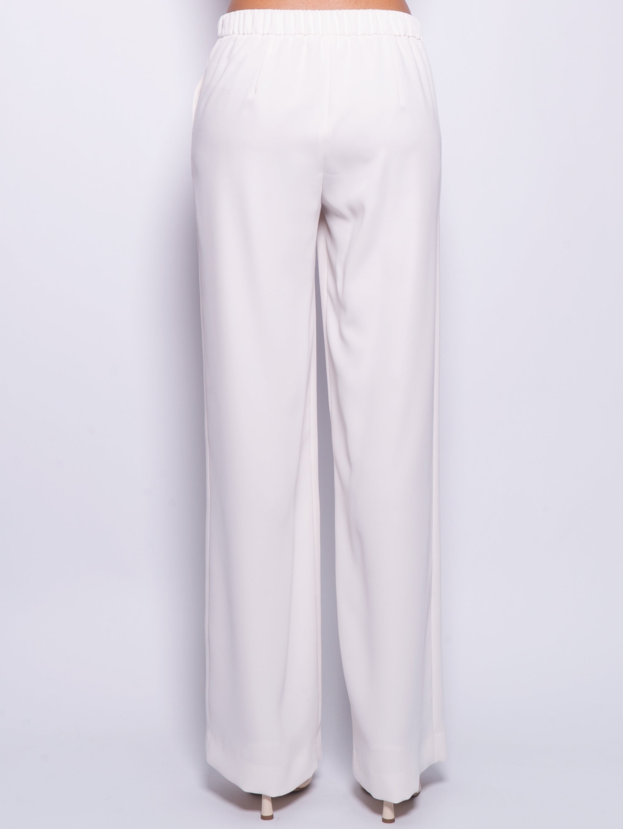 Palazzo Trousers in Cream Cady