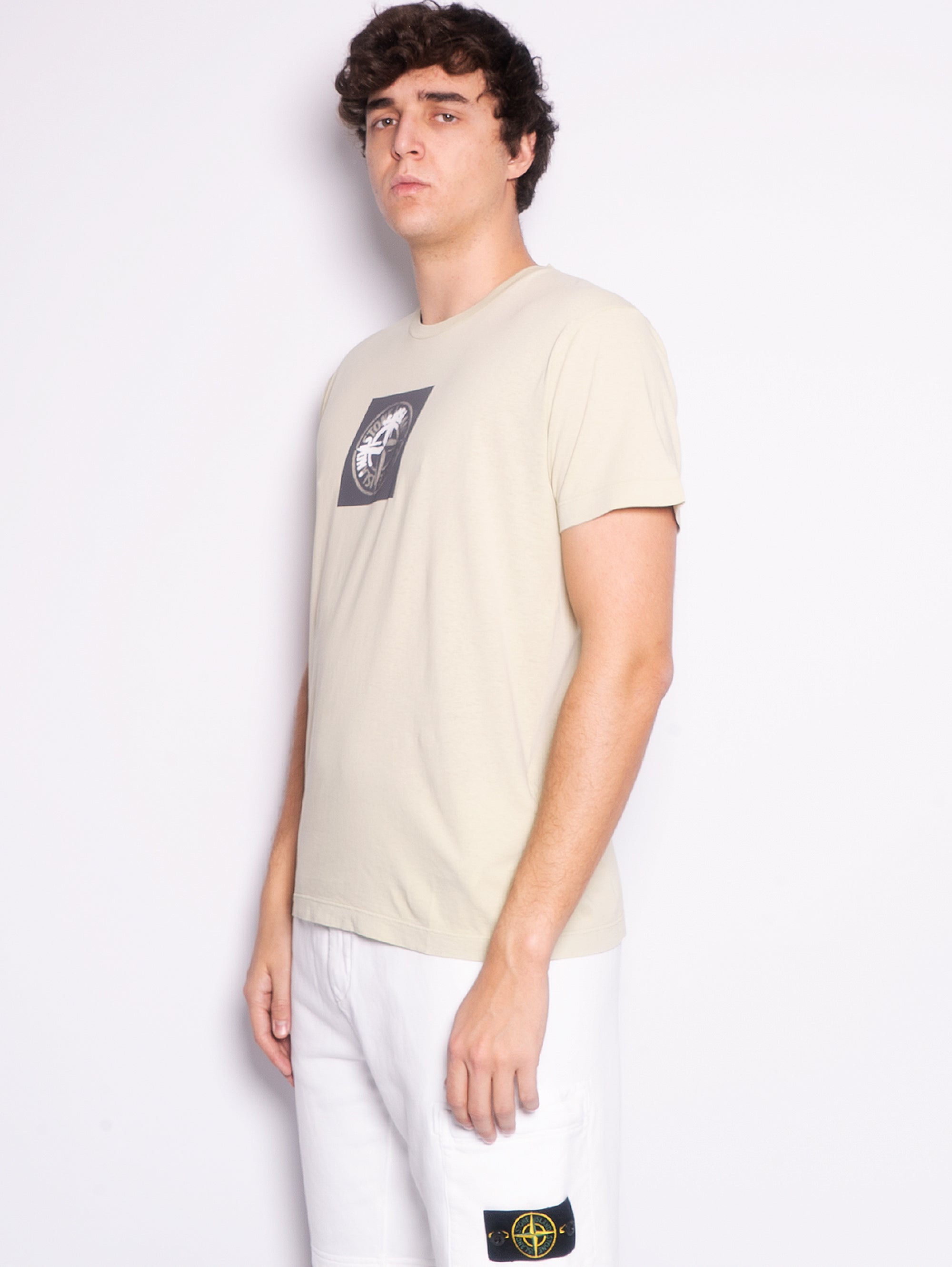 T-shirt with Institutional One Pistachio print