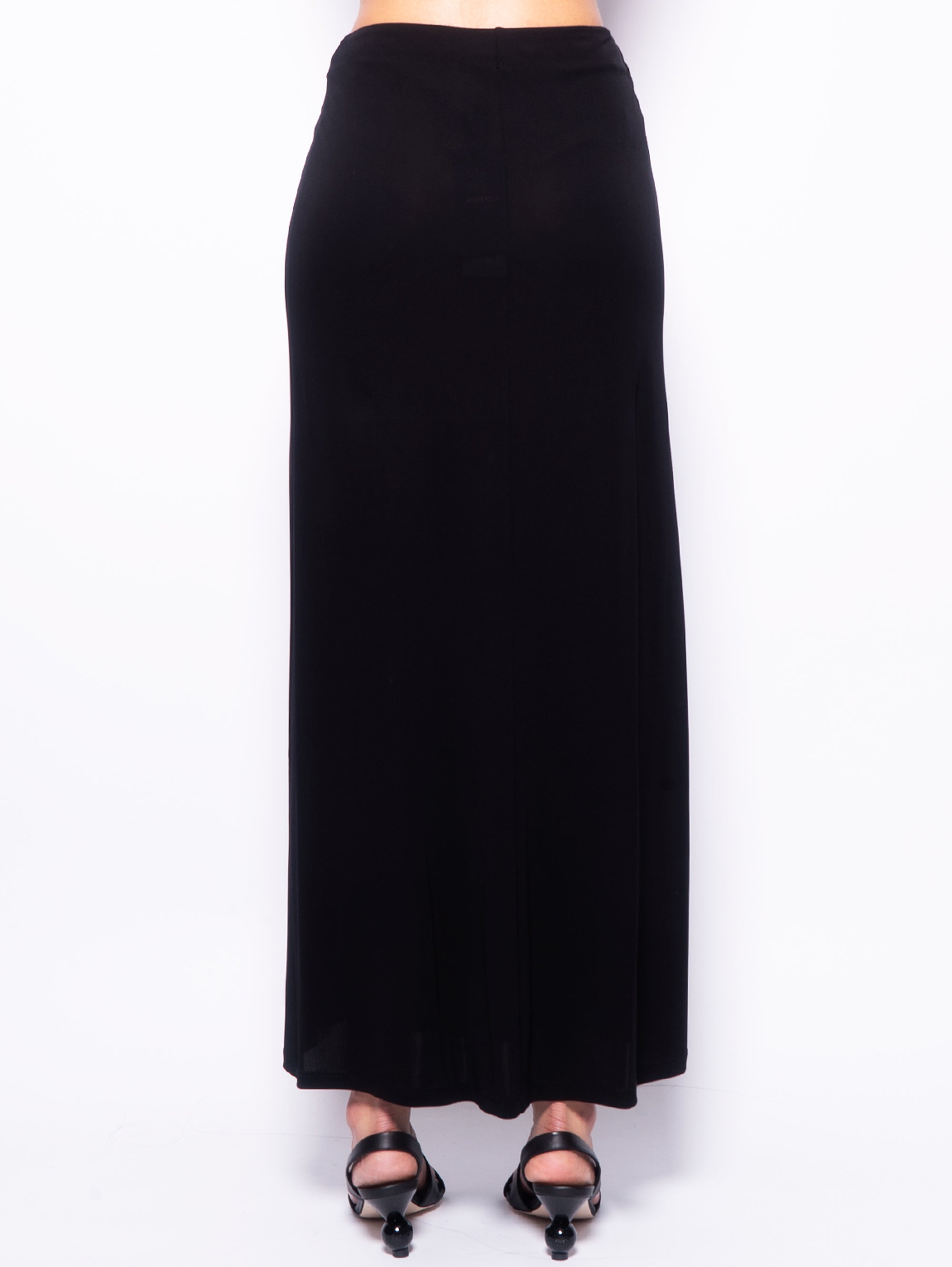 Interlock Midi Skirt in Black Viscose