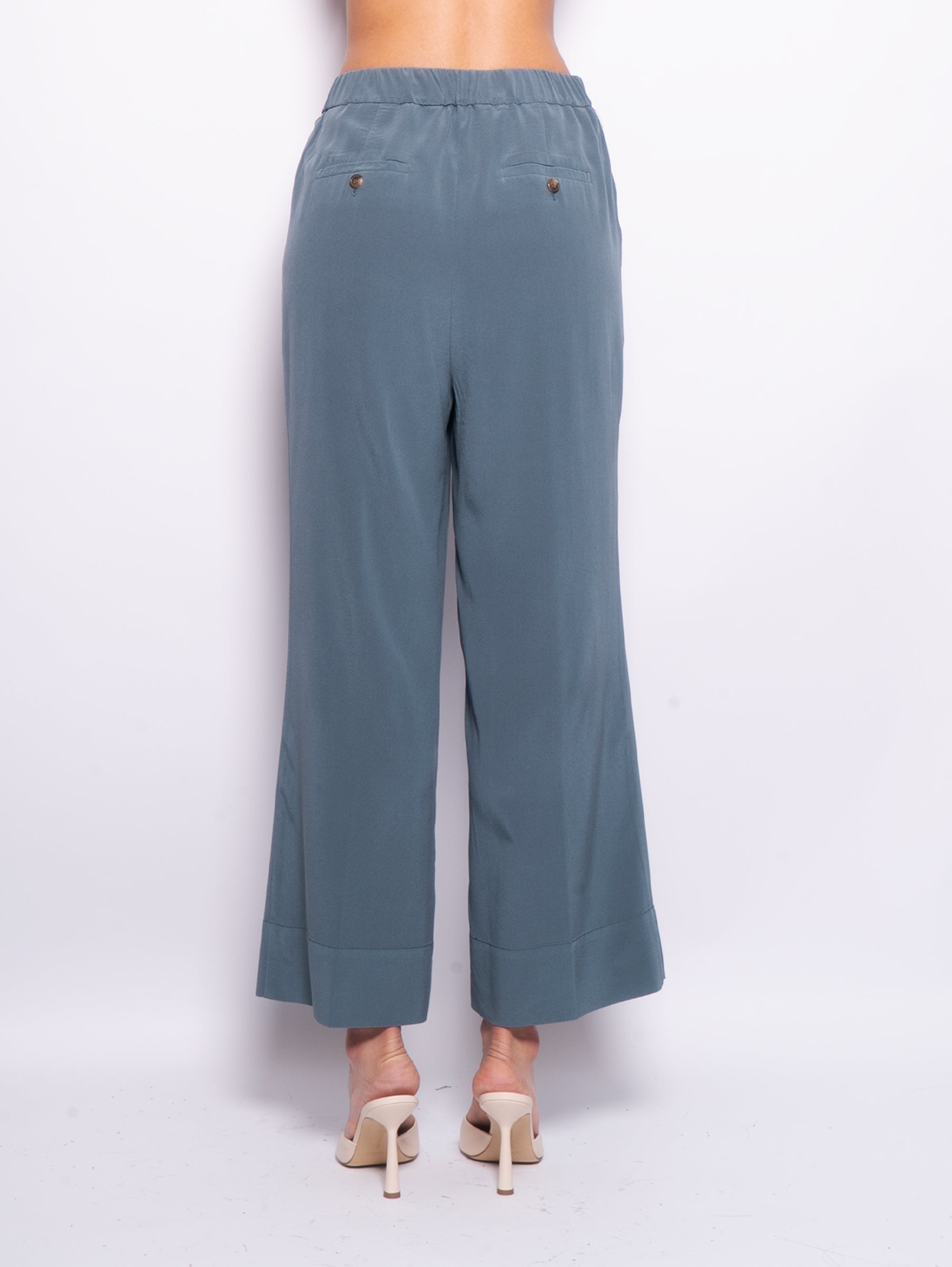 Pantaloni in Seta Olivia Verde