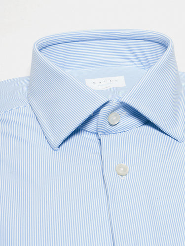 White/Light Blue Striped Active Shirt