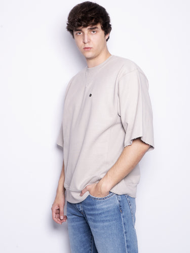 Oversized sweatvest met korte mouwen grijs