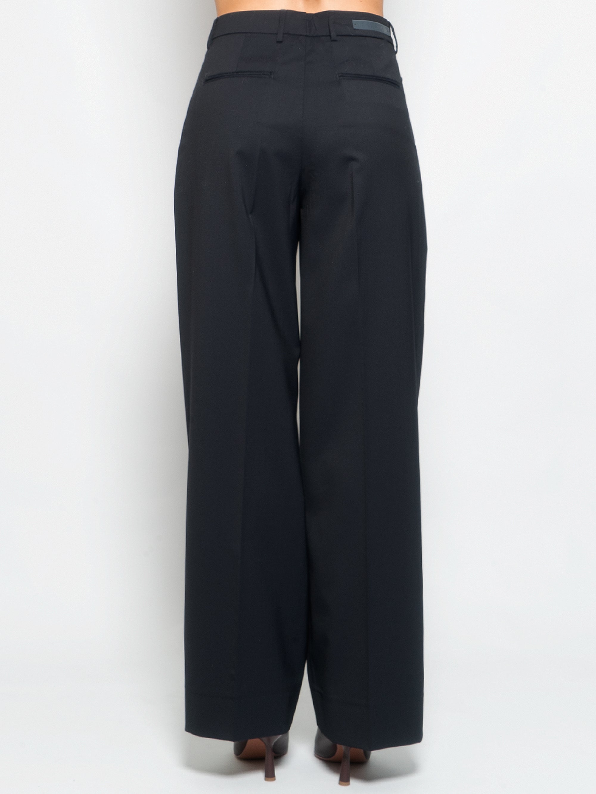 Palazzo Trousers with Double Pleats Blue