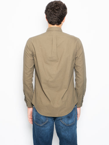 Slim Fit Oxford-Baumwollhemd Grün