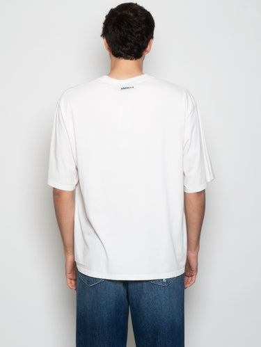 T-shirt met Toegepaste Speld Crème