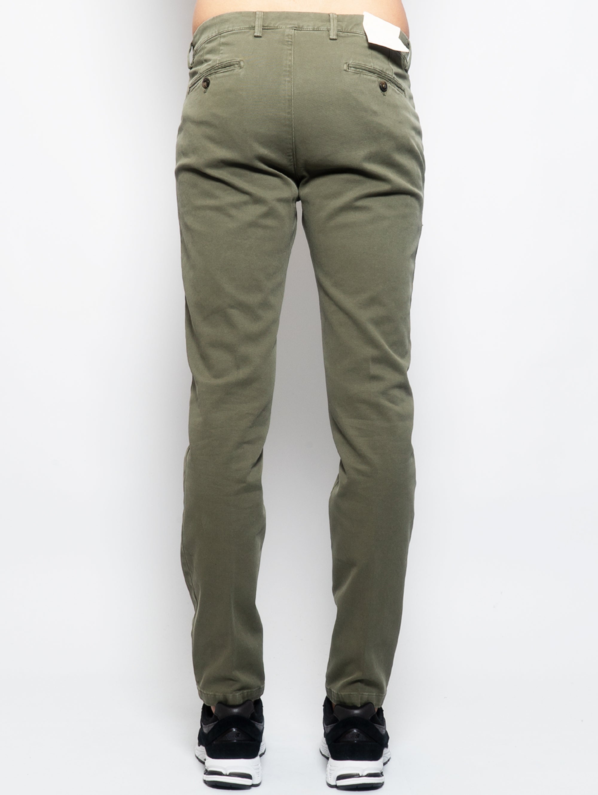 Green Gabardine Chino Trousers