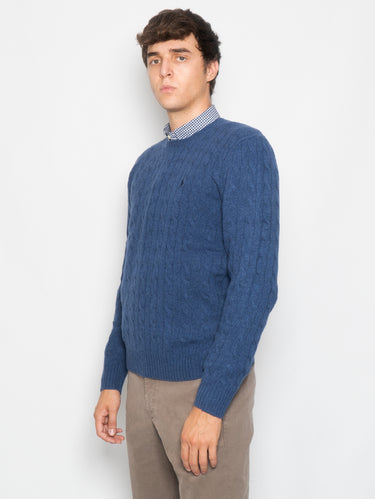 Light Blue Cable Knit Sweater