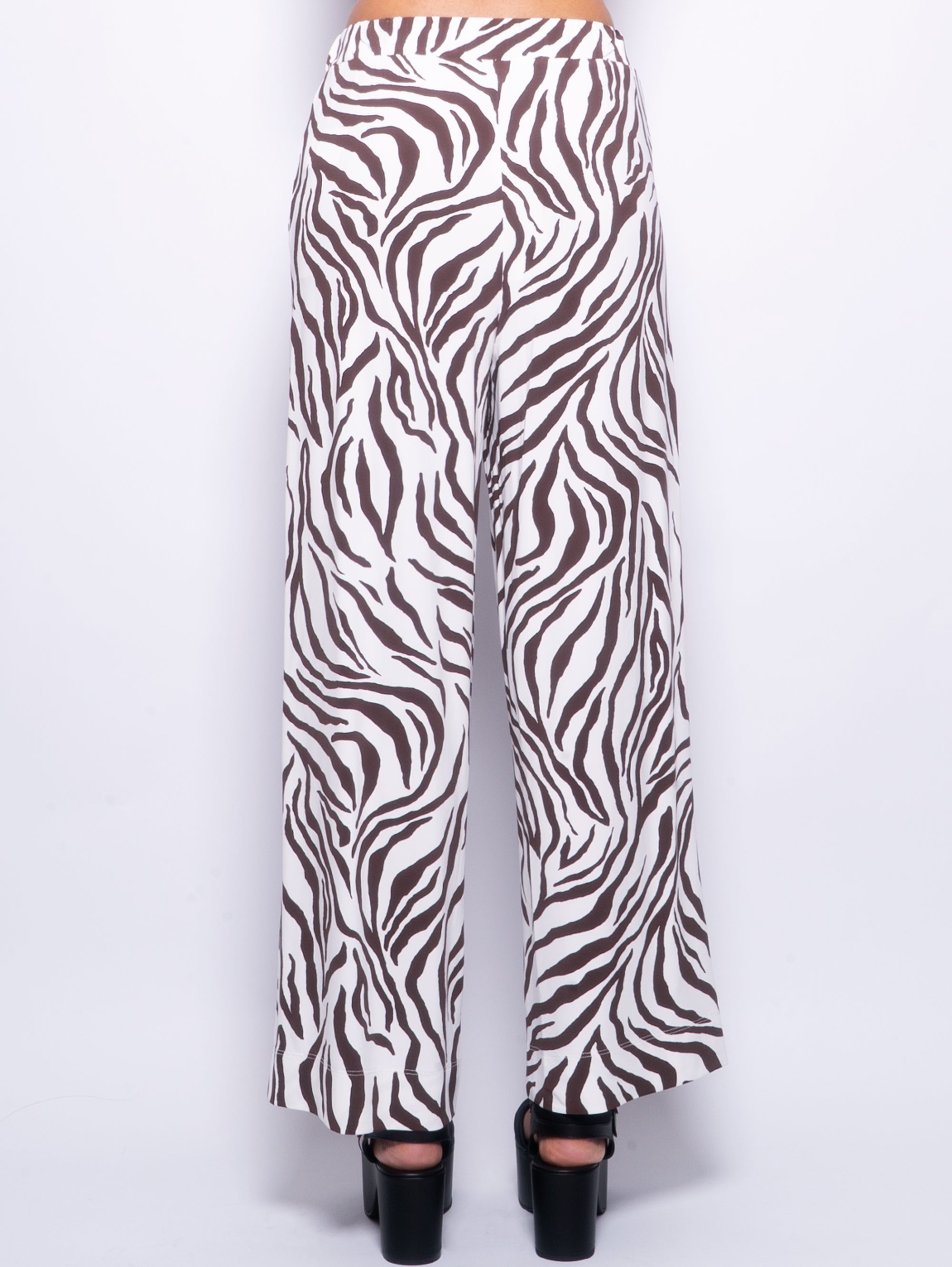 Viscose Trousers with Brown All Over Print
