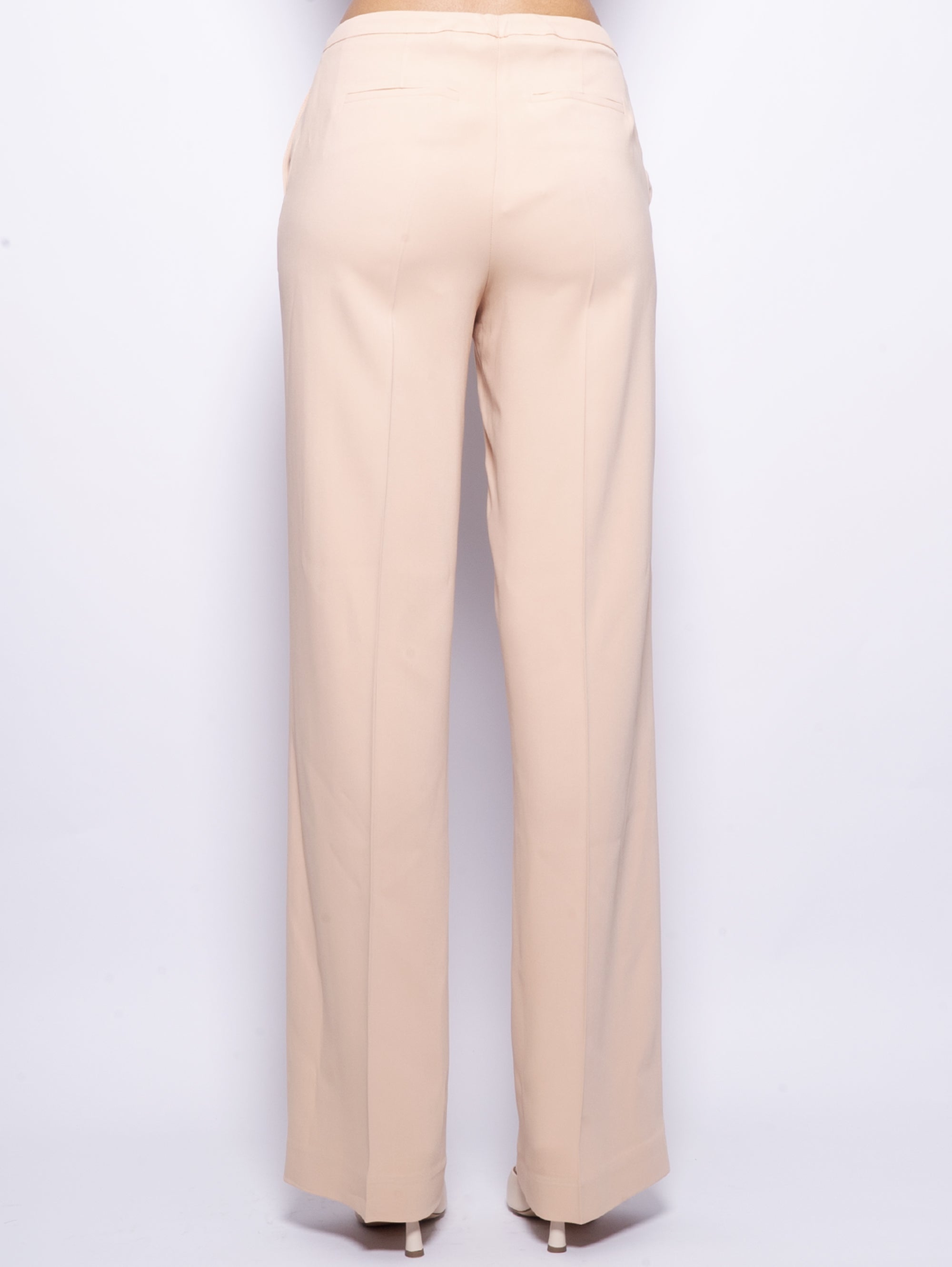 Straight Leg Trousers in Pink Viscose