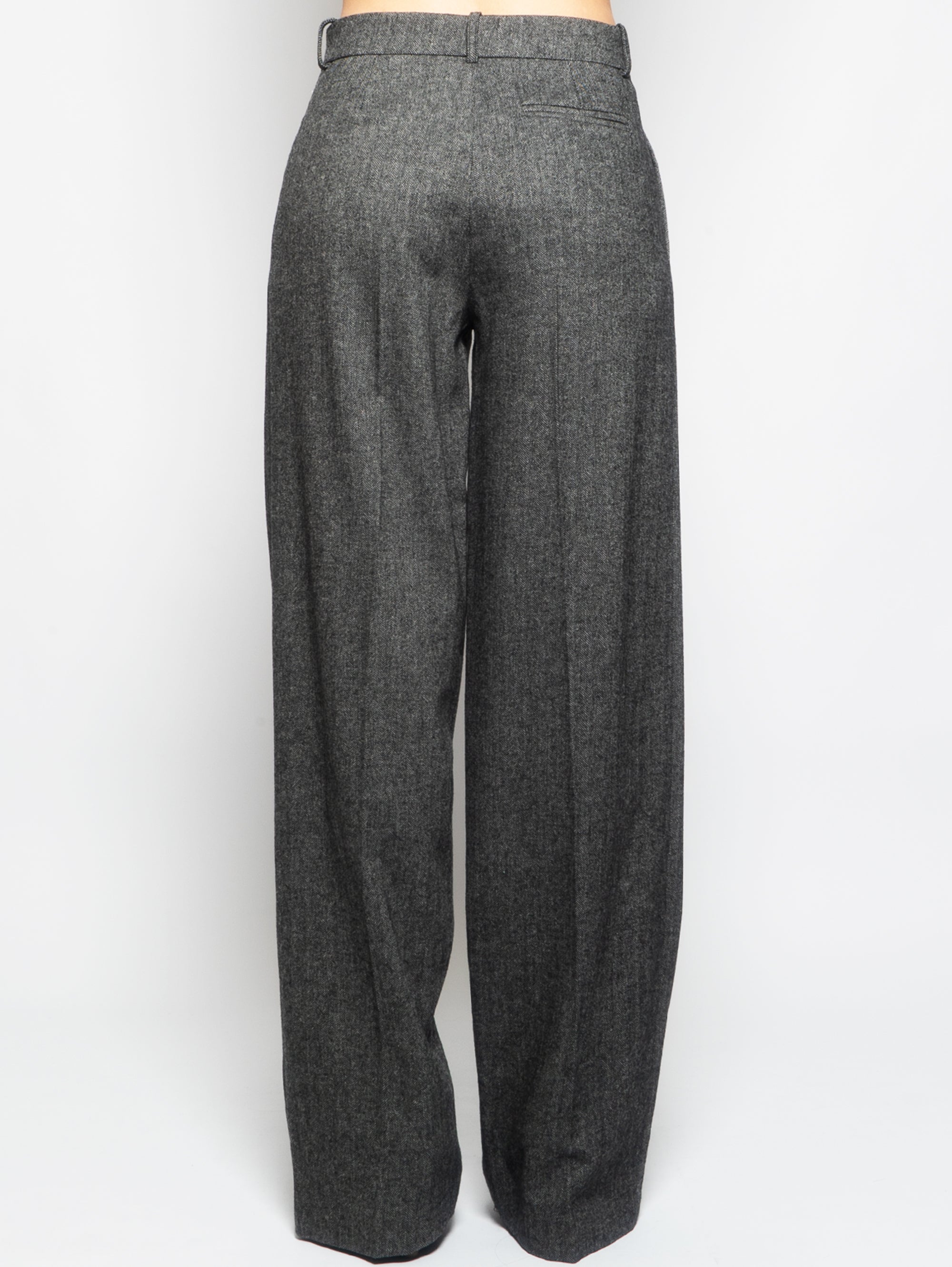 Pantaloni Palazzo in Tweed Grigio