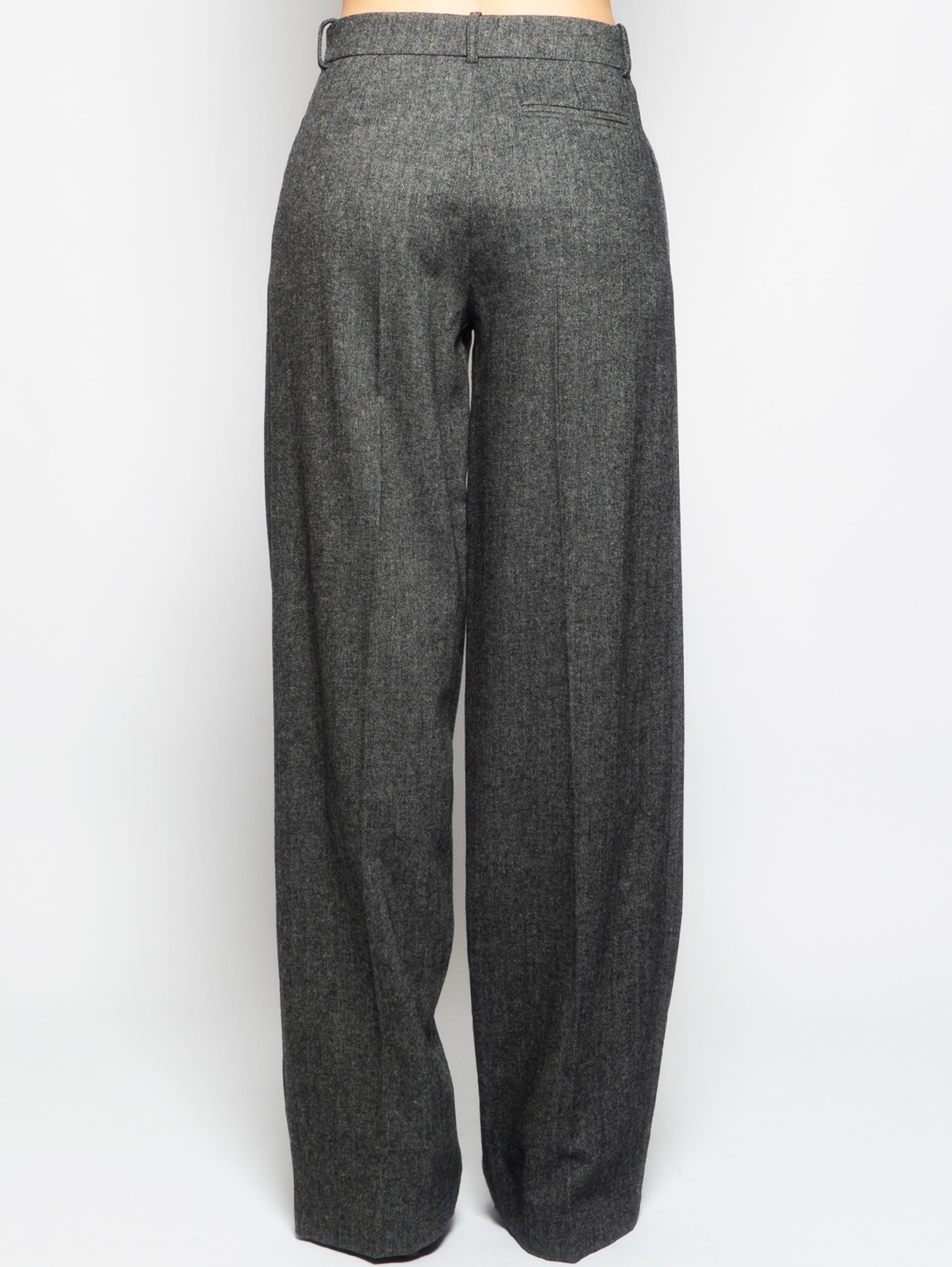 Palazzo Trousers in Gray Tweed