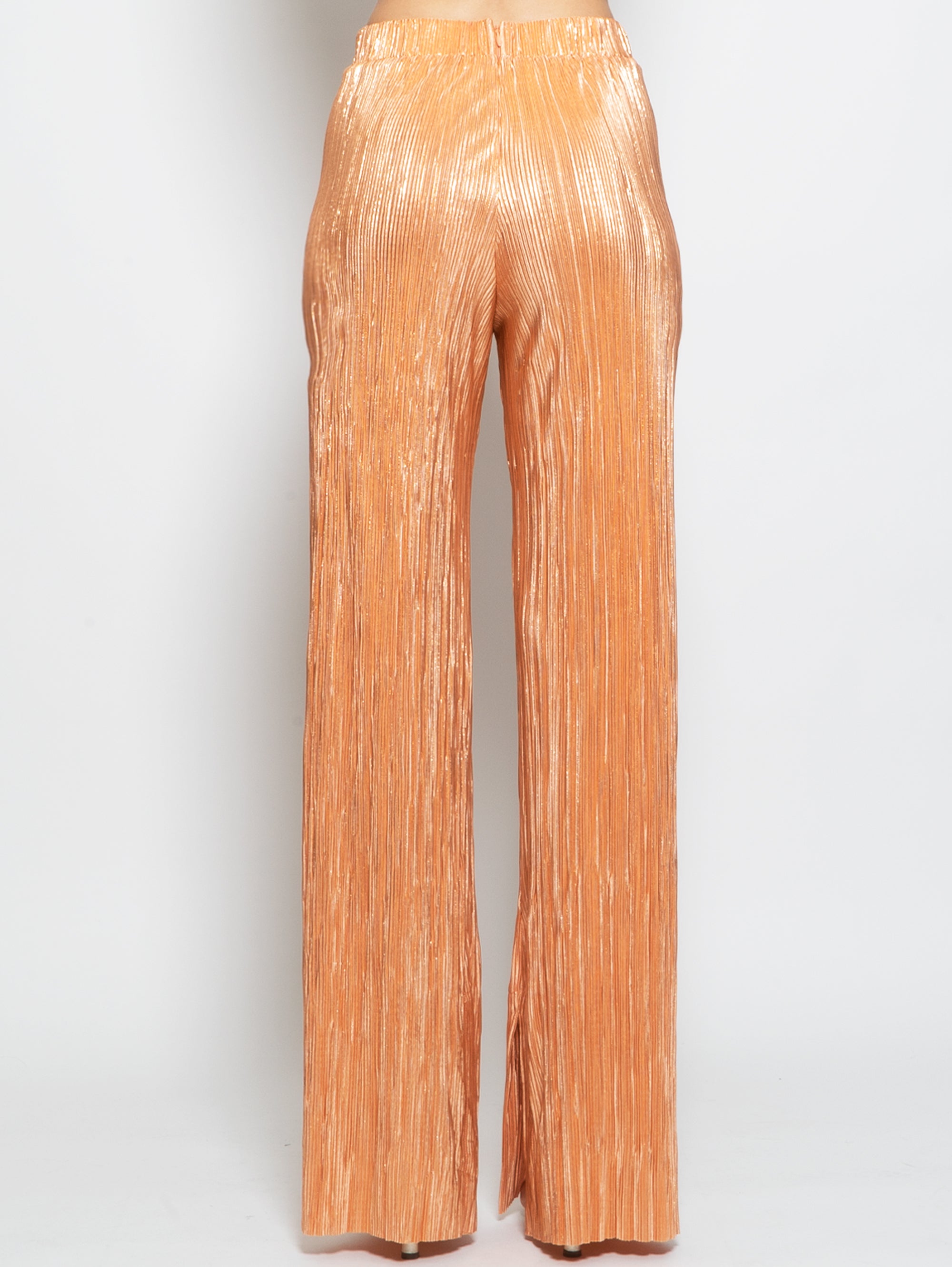 Peach Pleated Wide Pants