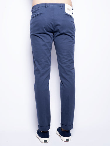 Pantalon en cavalry de lyocell et coton bleu