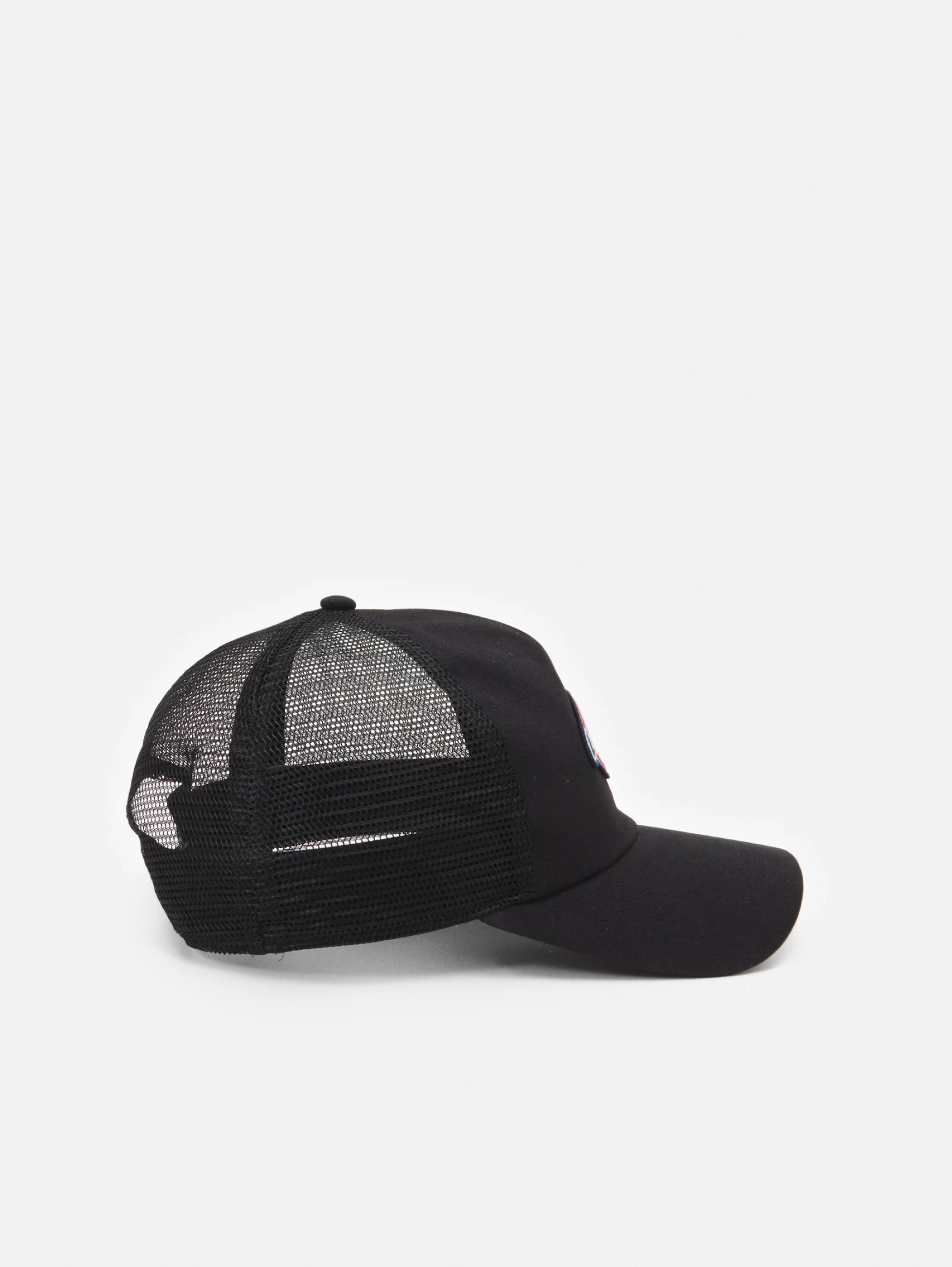 Schwarze Trucker-Mütze aus Mesh und Baumwolle
