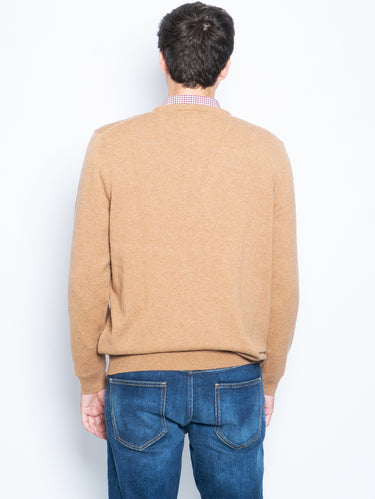 Camel Wool Crewneck Sweater