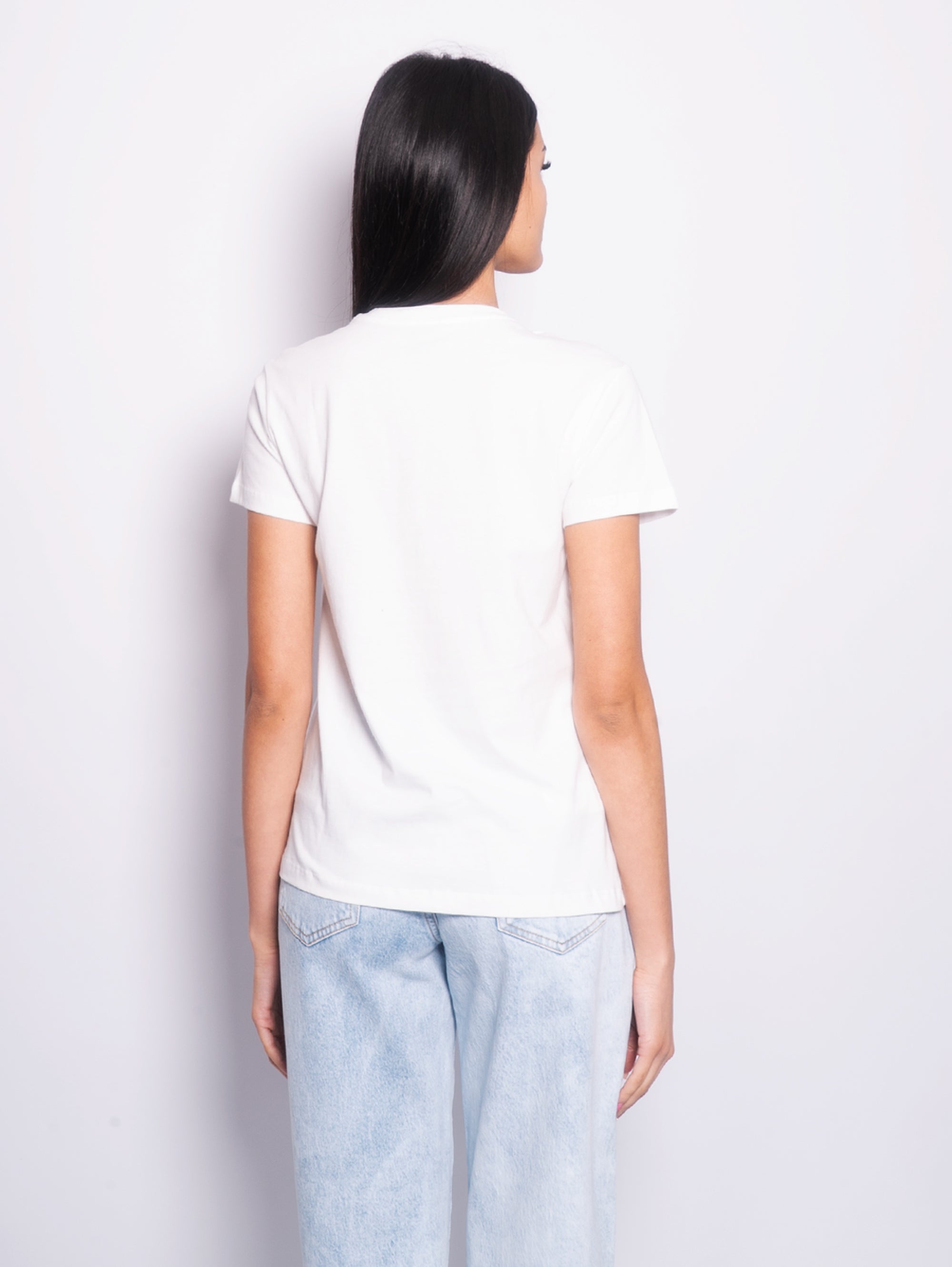 T-shirt con  Cuori Ricamati Bianco