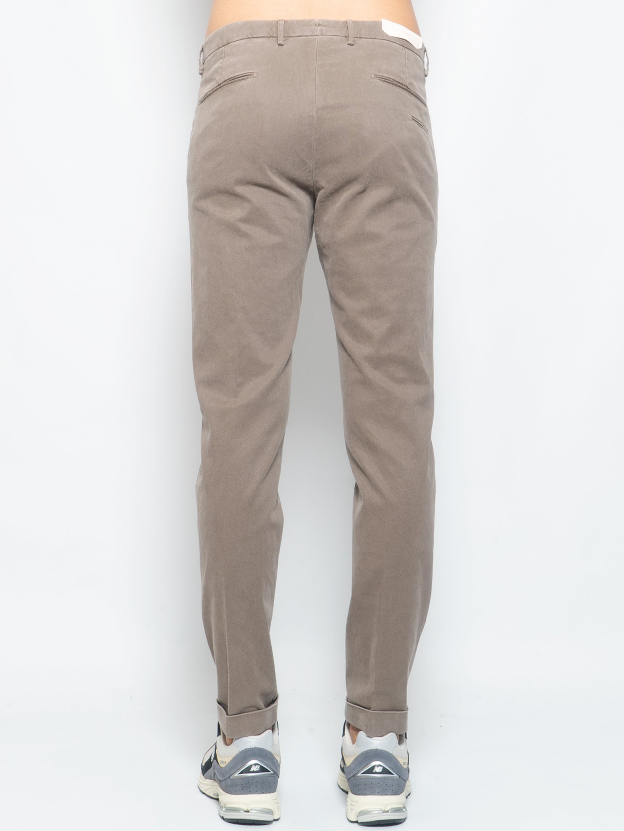 Chinos in Washed Dove Gray Textured Cotton