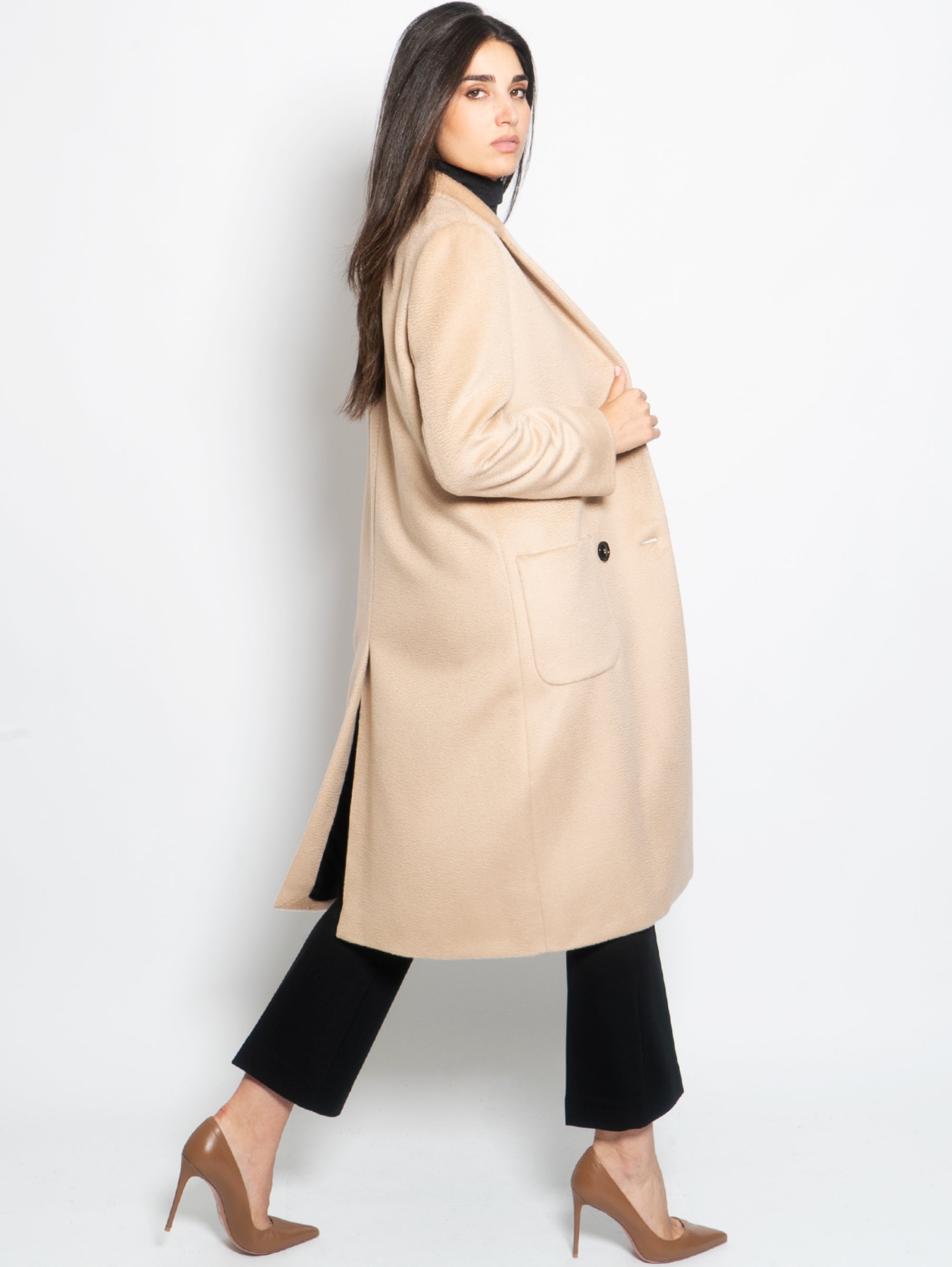 Cappotto Doppio Petto Beige