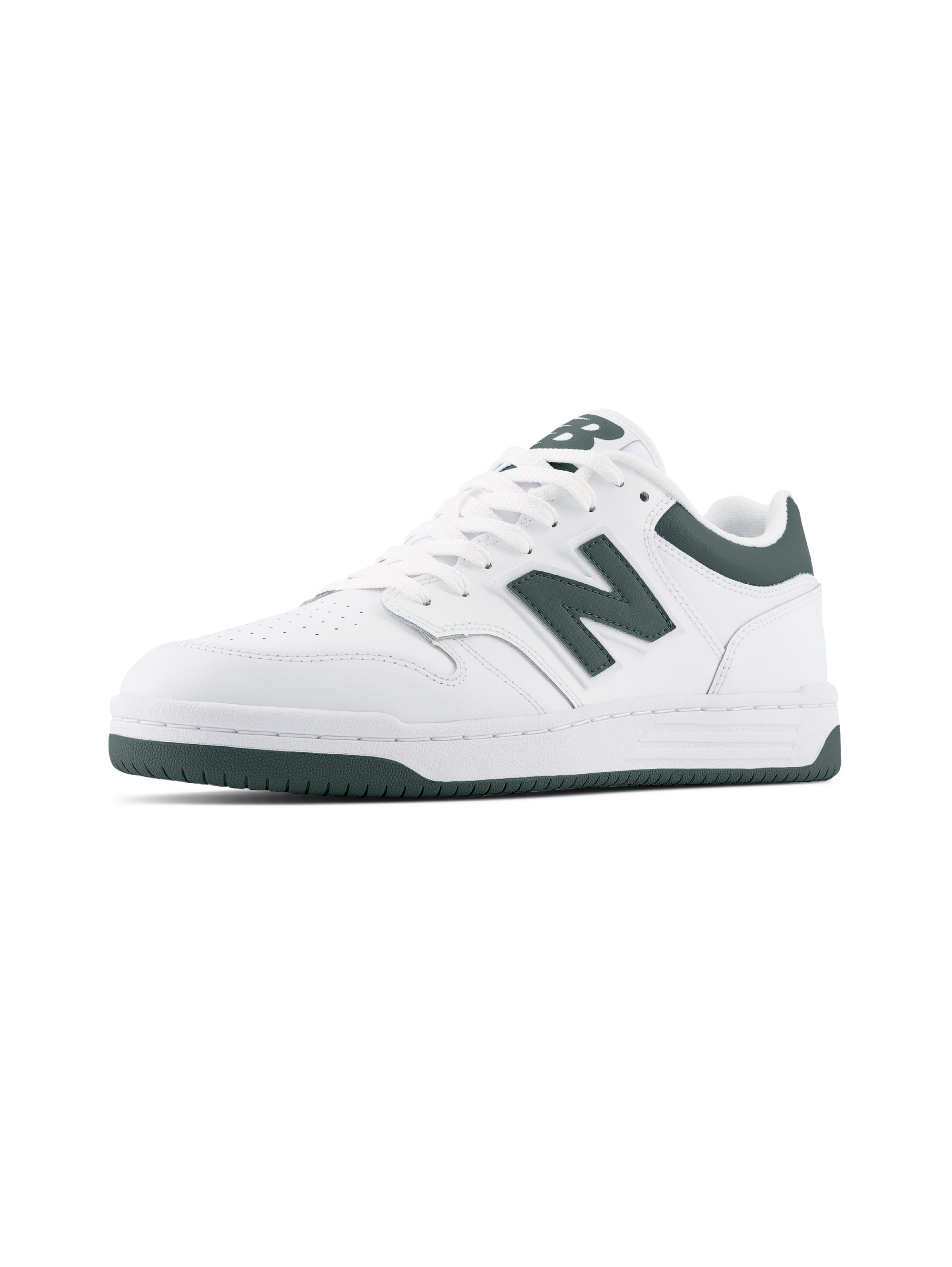 480 White/Green Low Basketball Sneakers