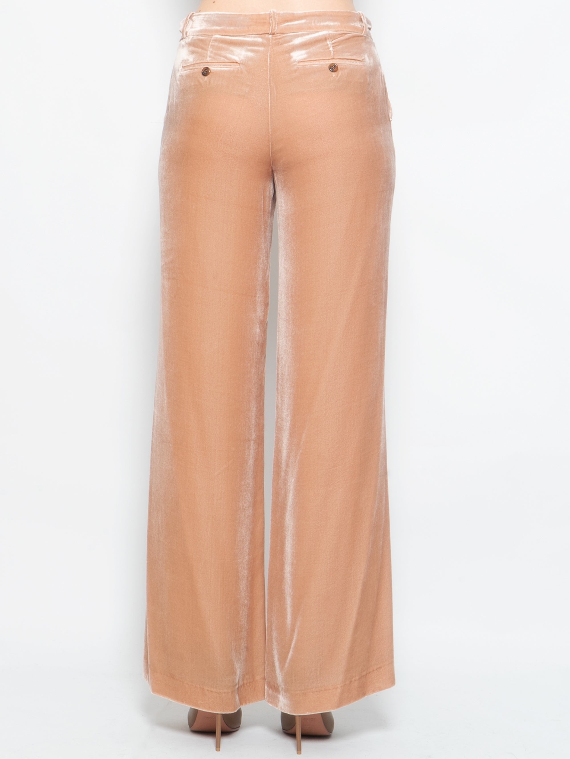 Pink Silk Velvet Trousers