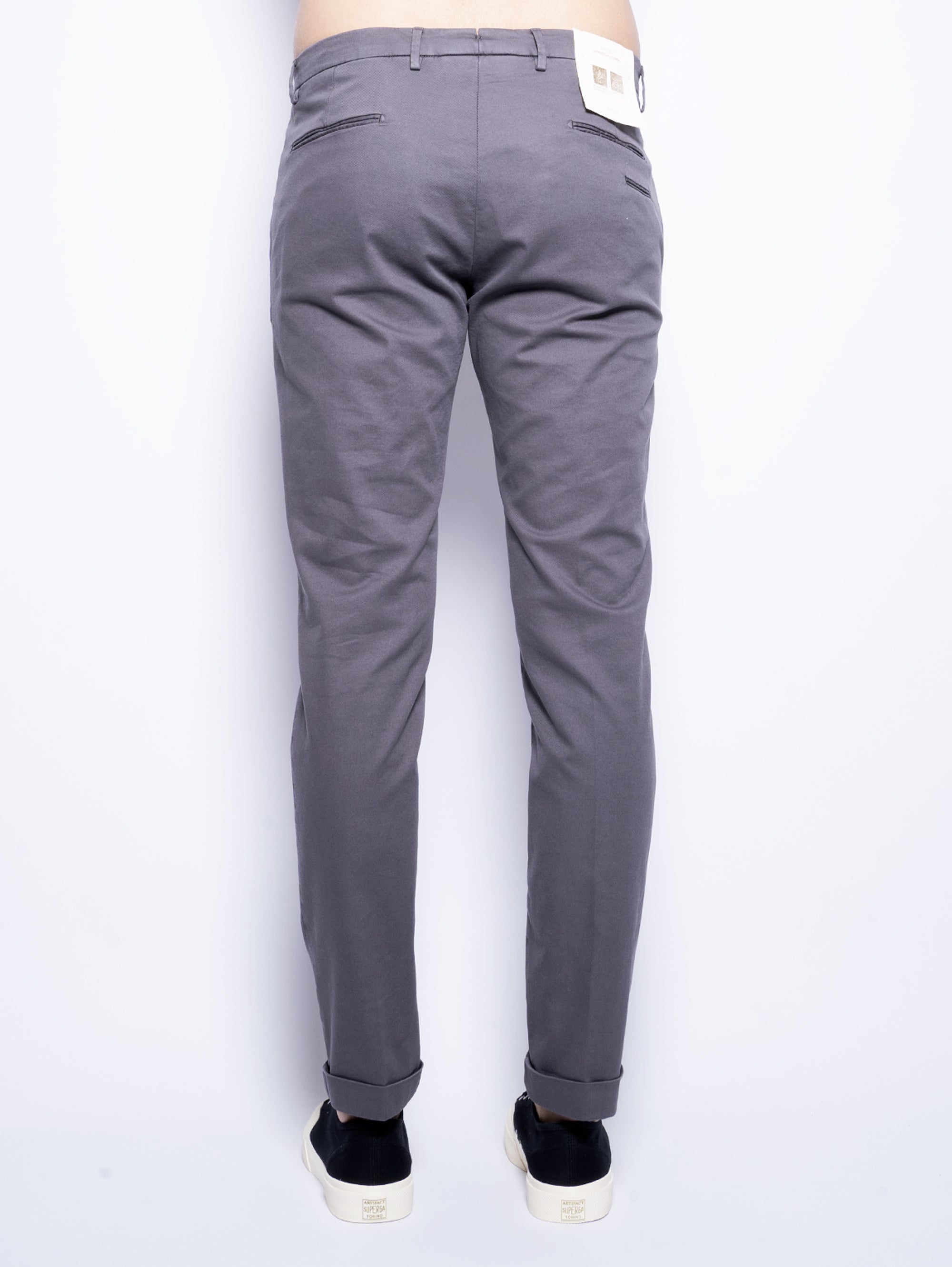 Trousers in Lyocell and Gray Cotton Cavalry
