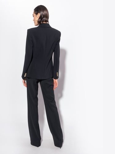 Blazer-Jacke aus Stretch-Crêpe Schwarz