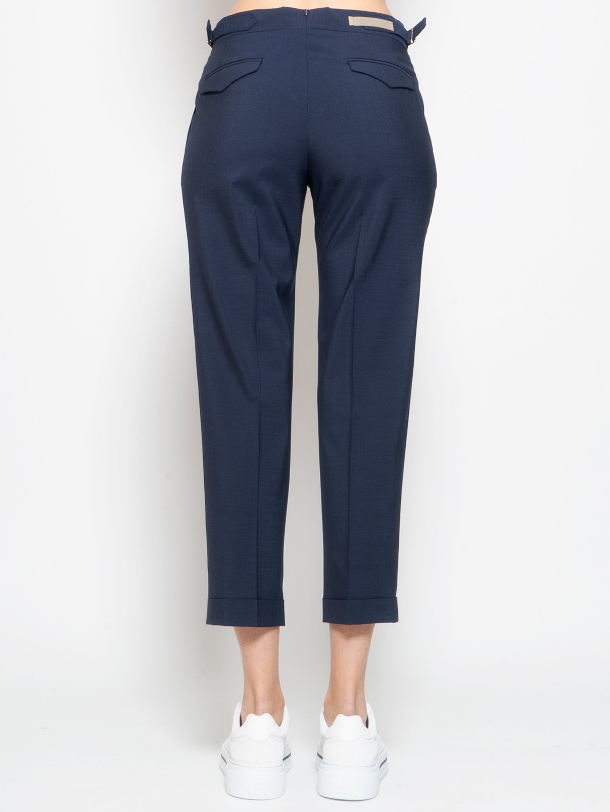 Trousers with Blue Double Pleats
