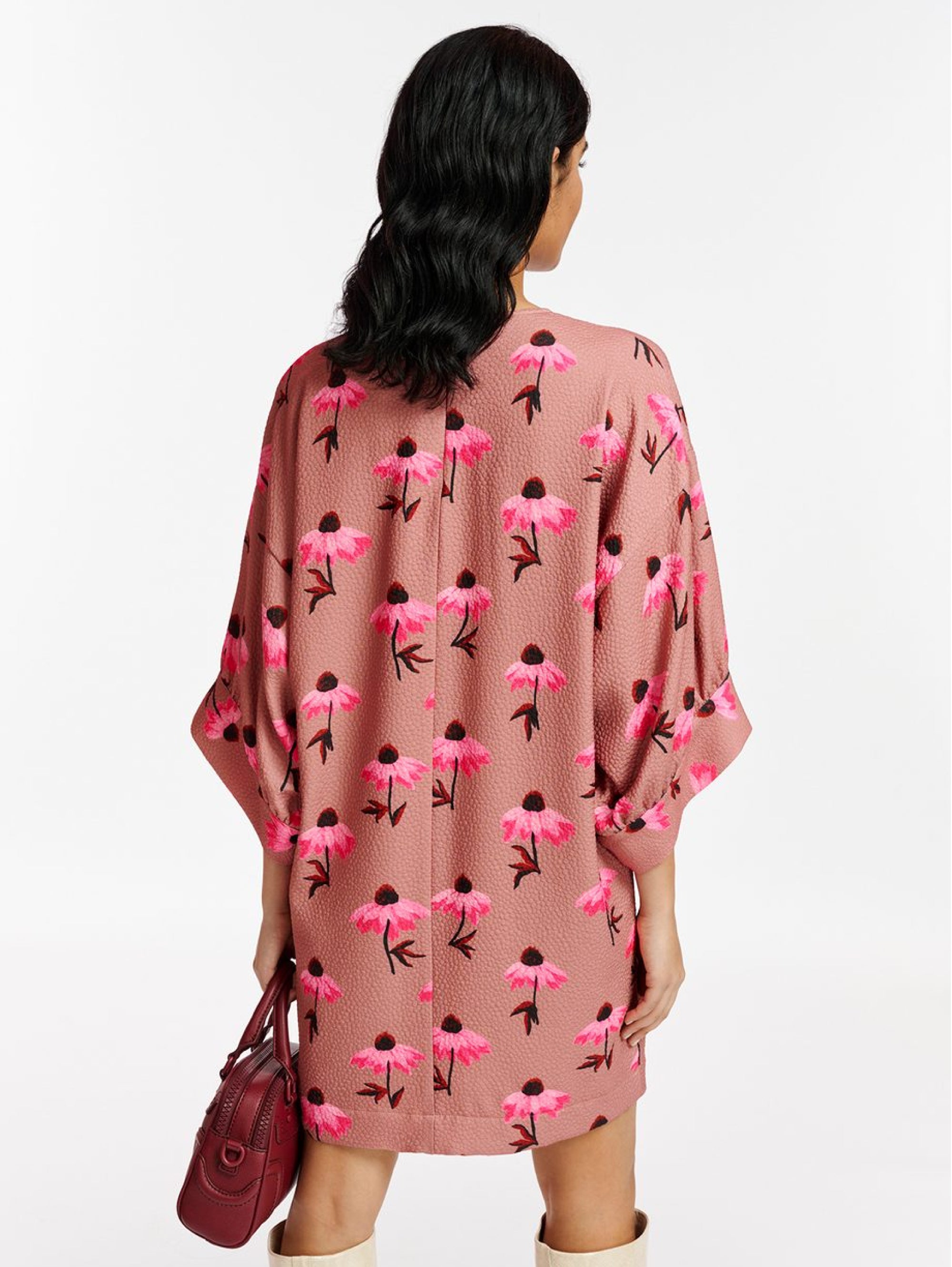 Short Vintage Pink Floral Pattern Dress