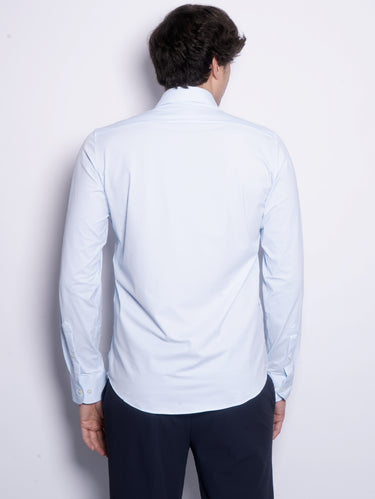 Chemise jacquard slim fit ciel