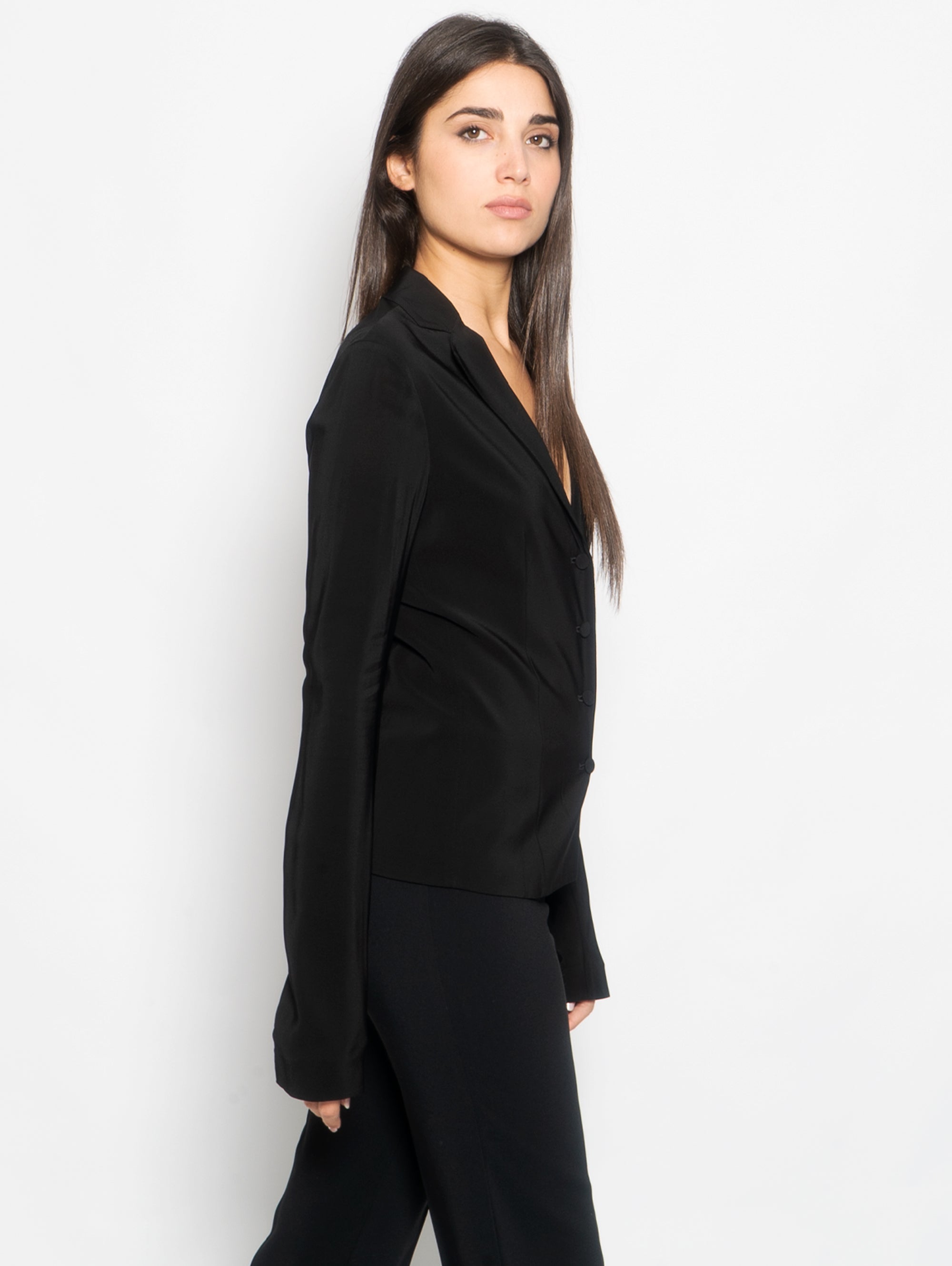 Black Stretch Fitted Jacket