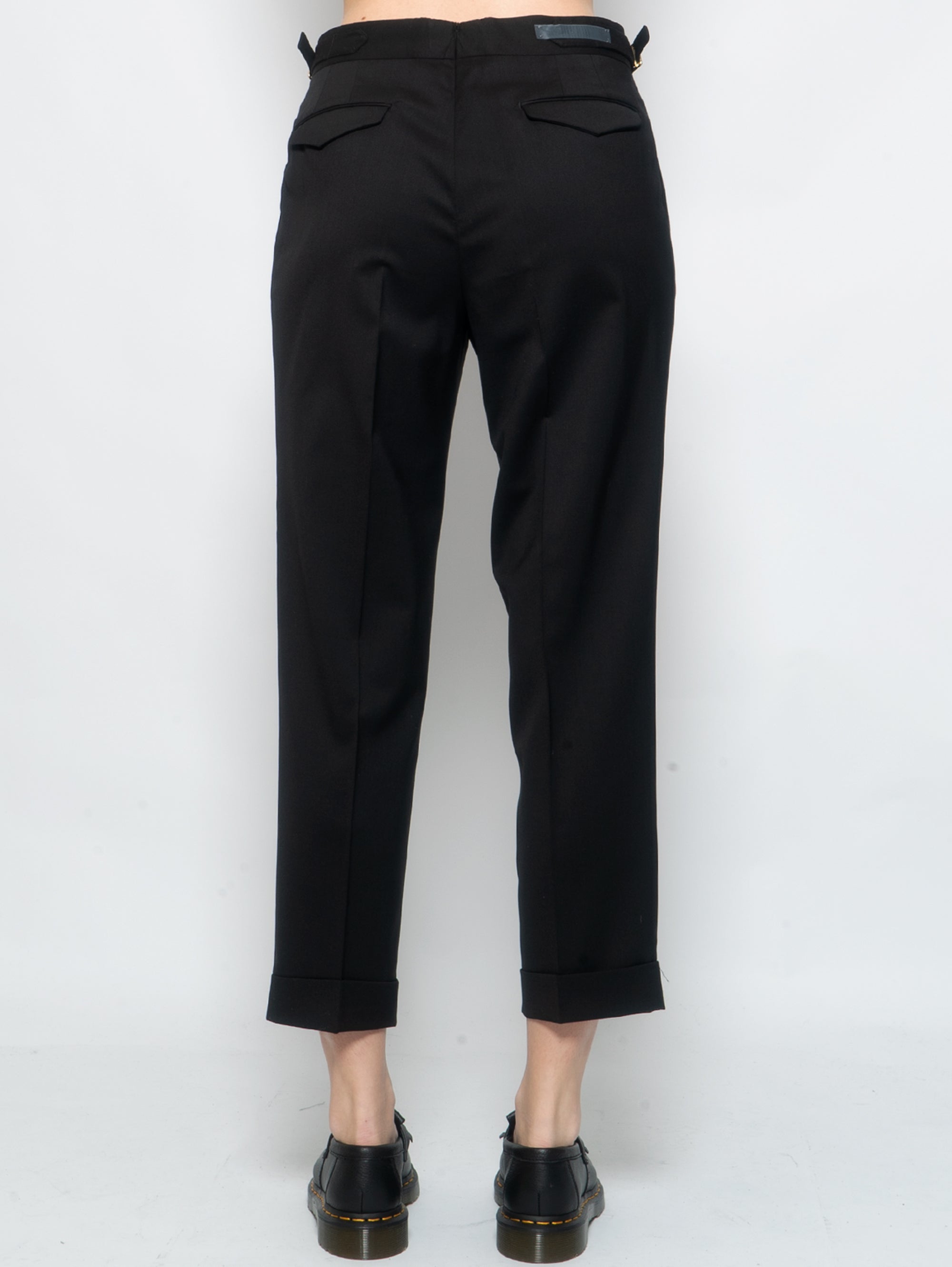 Trousers with Double Pleats Black