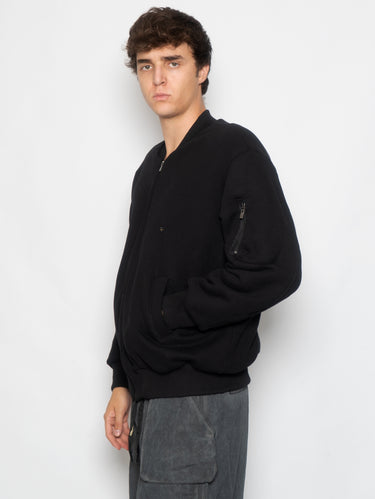 Bomber en sweat doublé noir