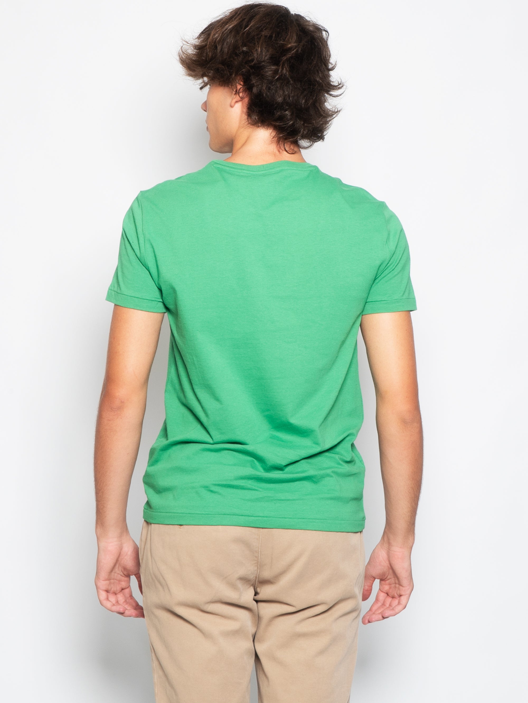 Grünes Rundhals-T-Shirt