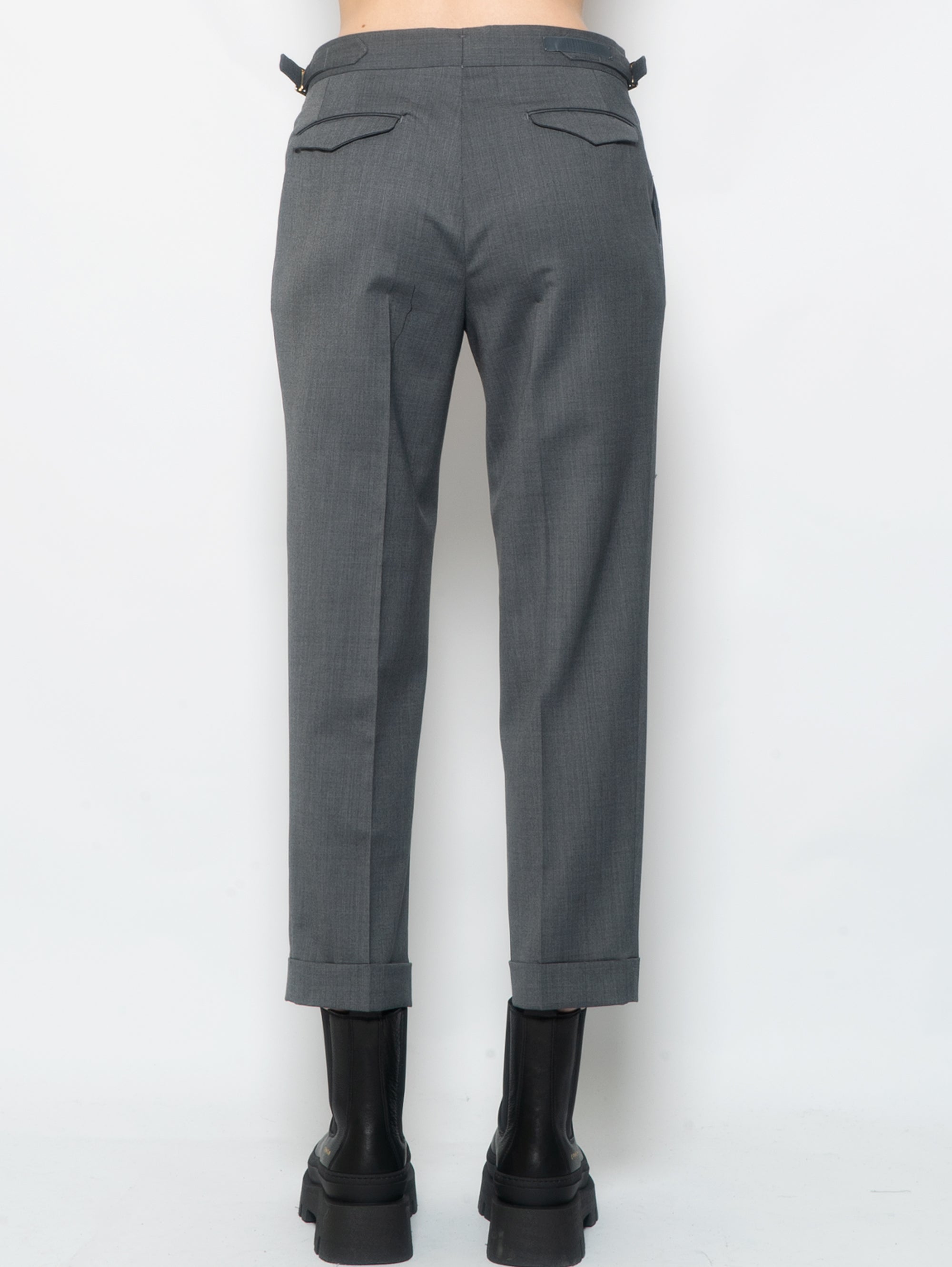 Gray Double Pleated Trousers