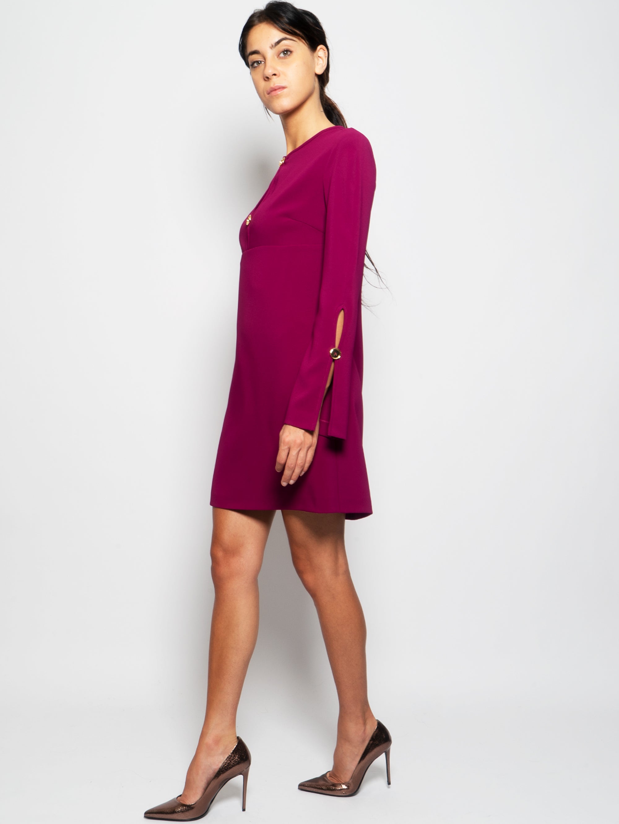 Purple A-Line Medium Length Dress