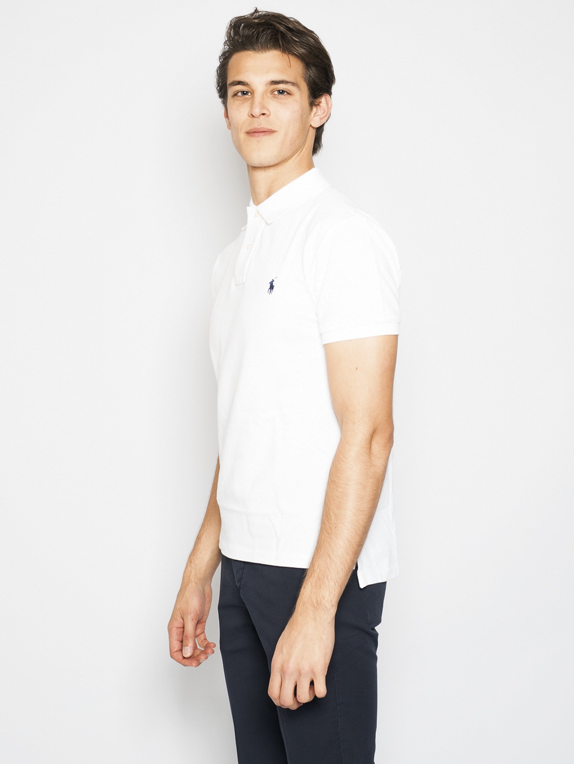 Polo in Piquet Slim Fit Bianco