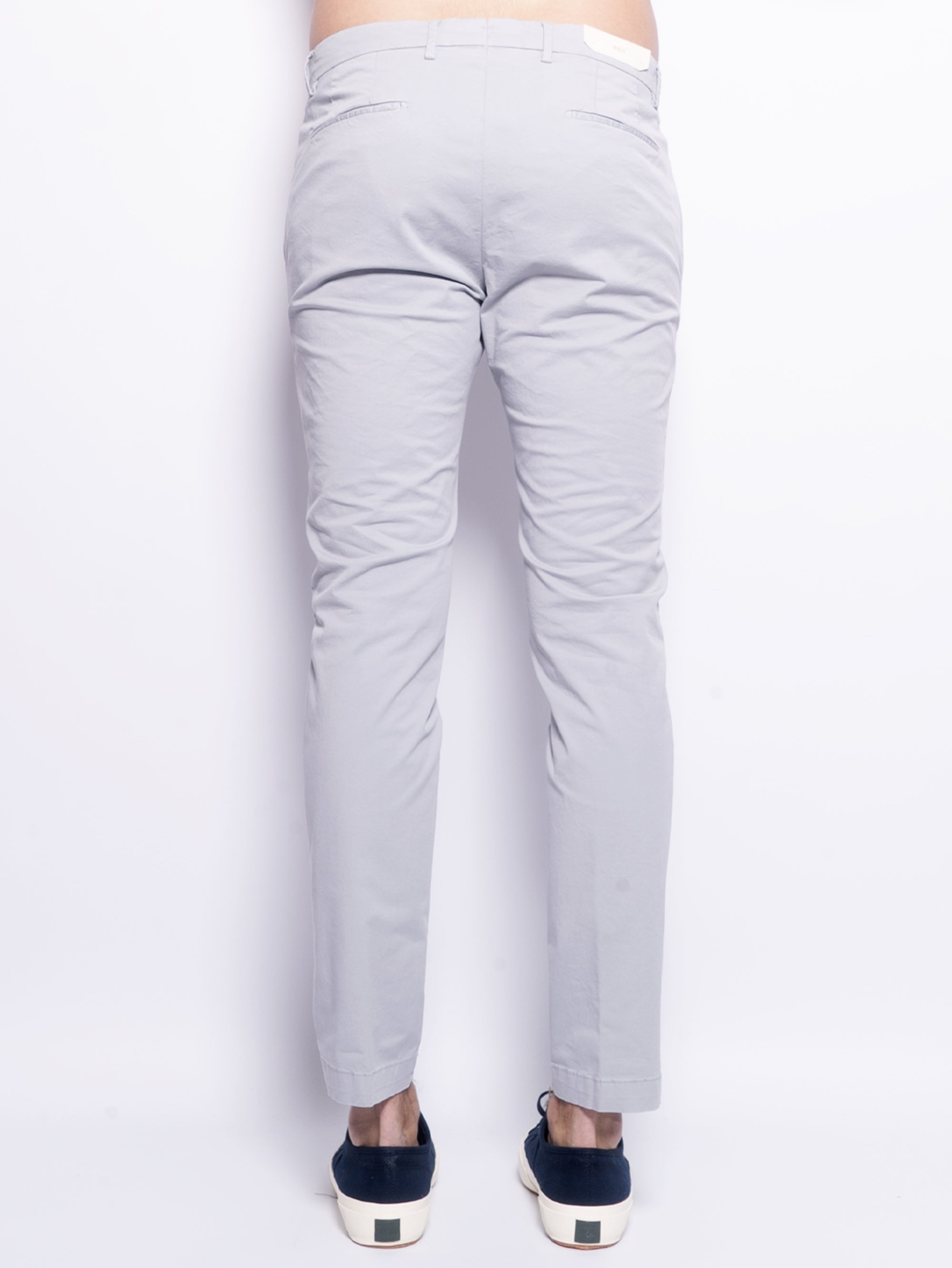 Slim Trousers in Gray Cotton Gabardine