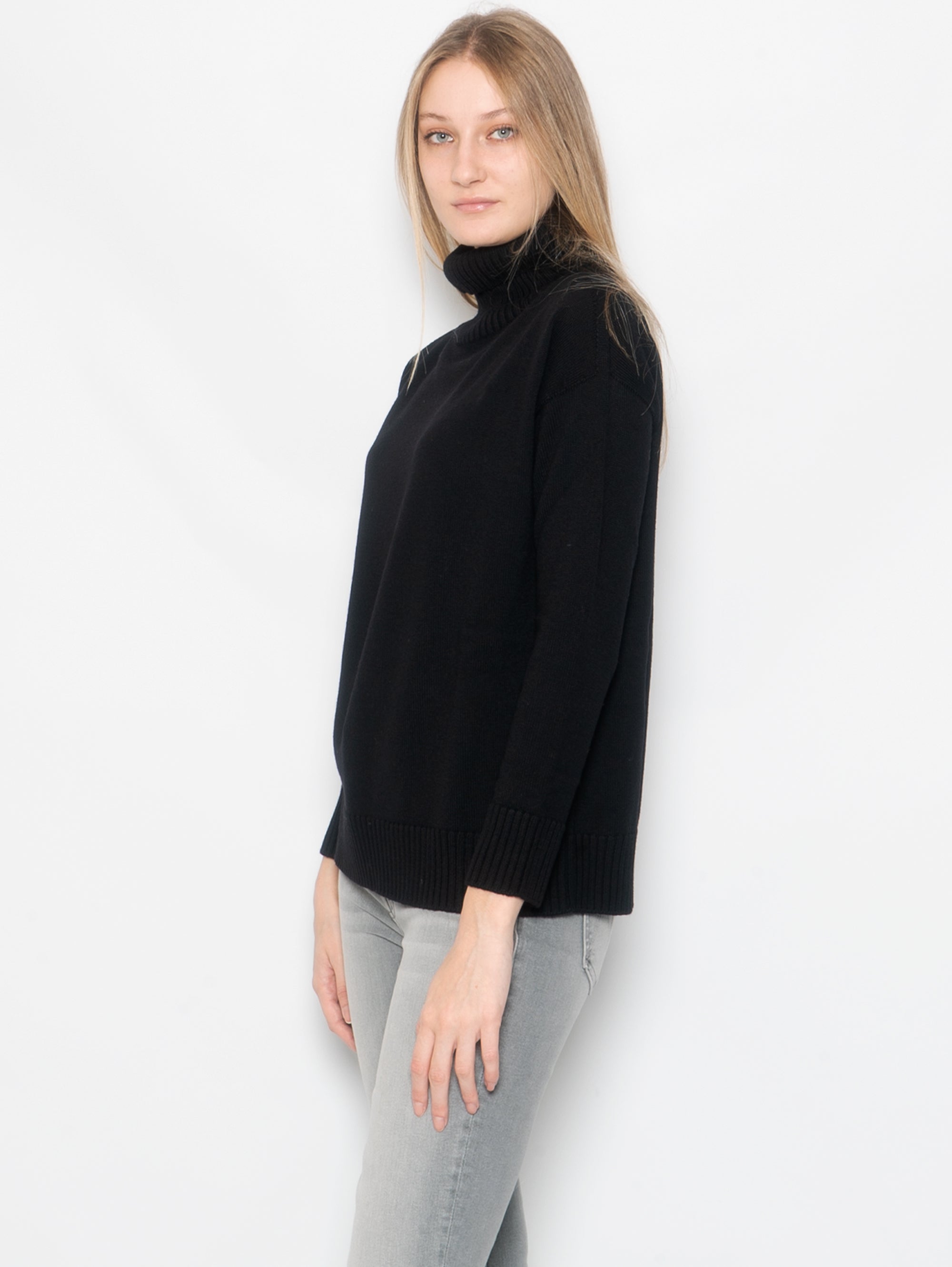 Black shaved wool sweater