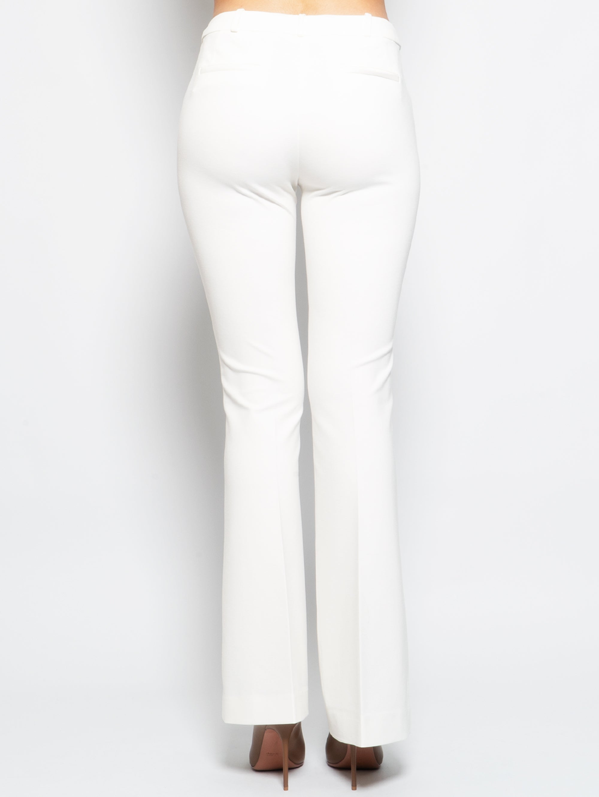 Flared Pants in Cream Fabric Stitch