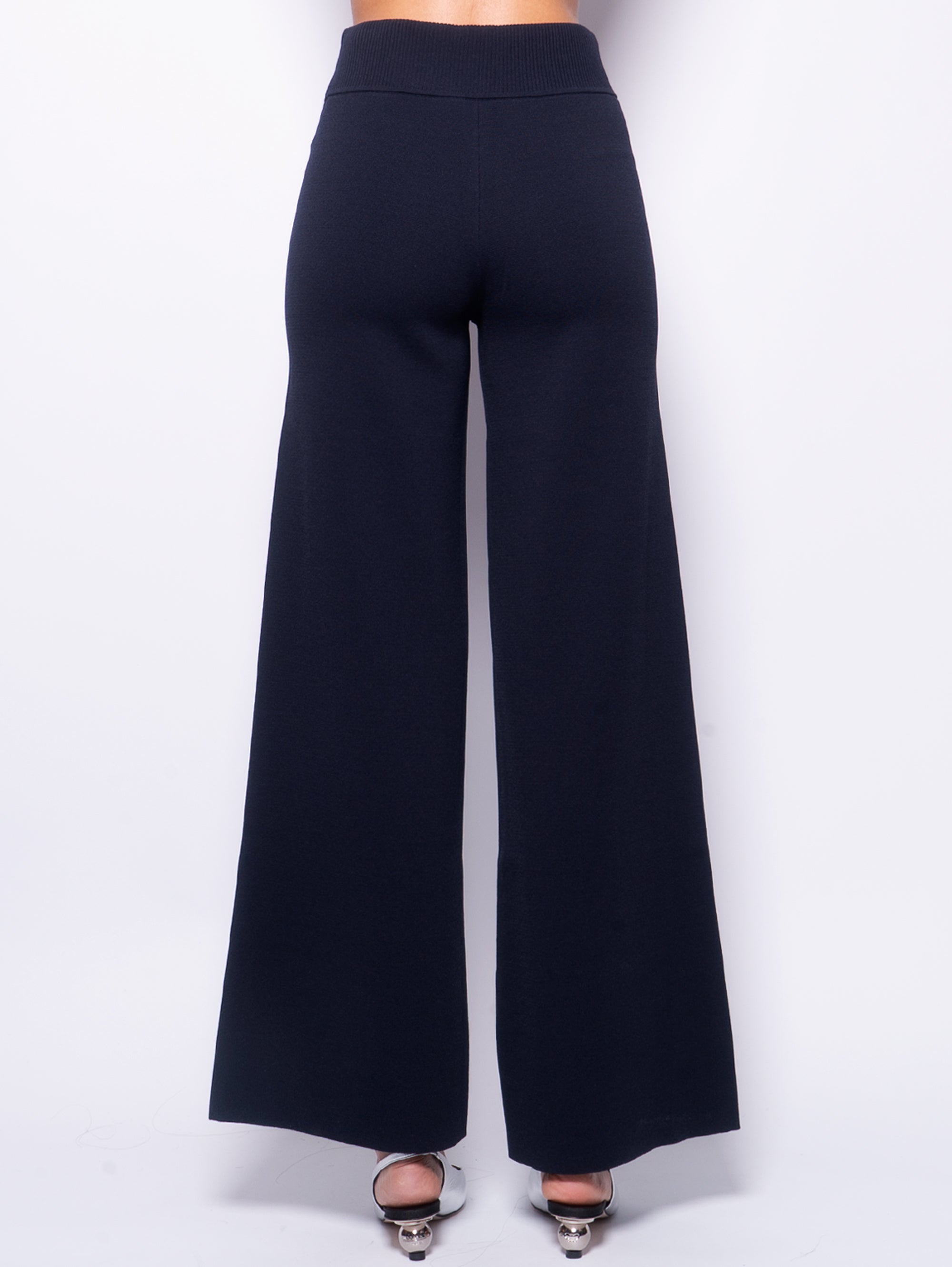 Cropped Trousers in Blue Knit