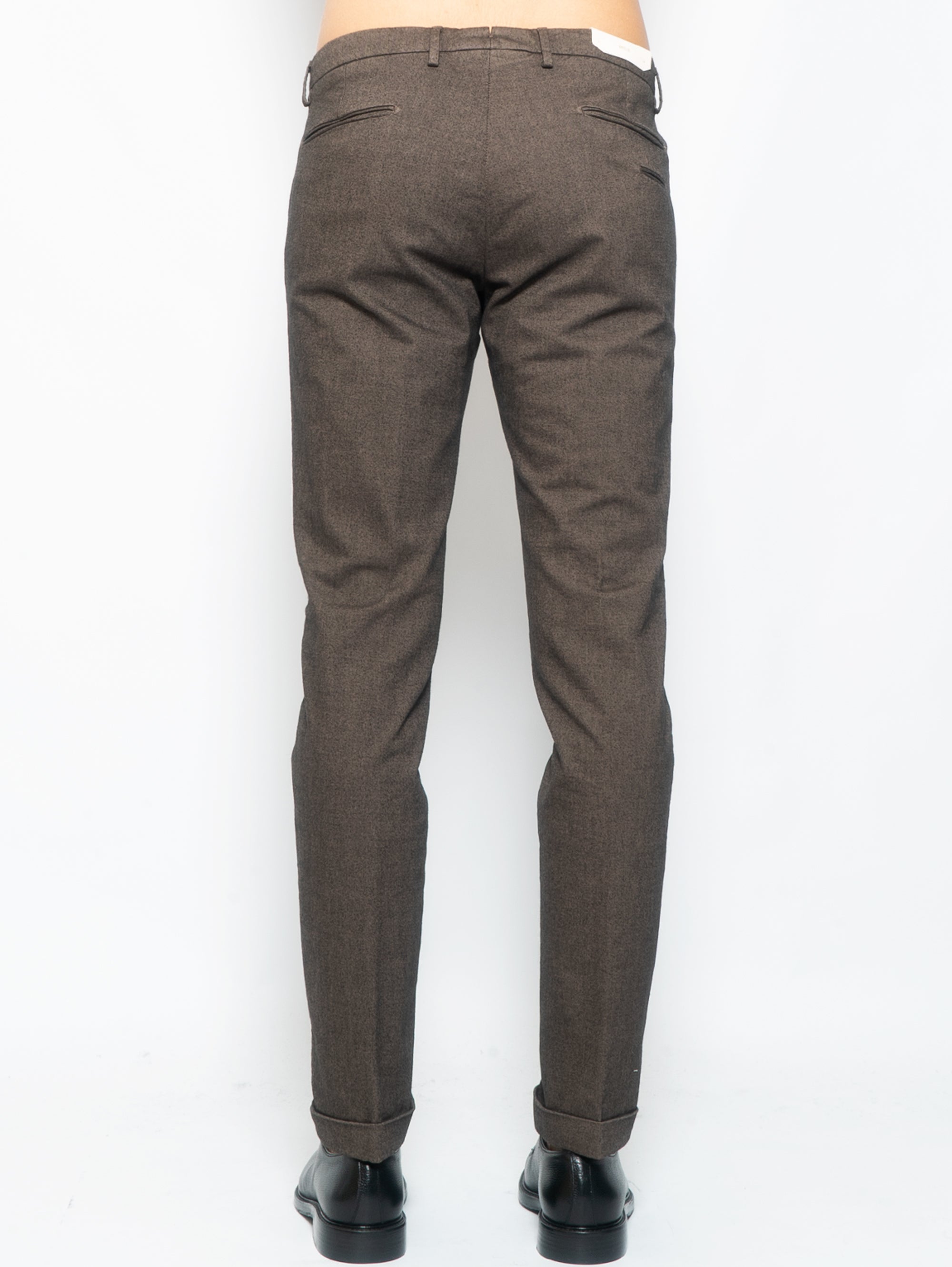 Chino Trousers in Hazelnut Wool Effect Twill