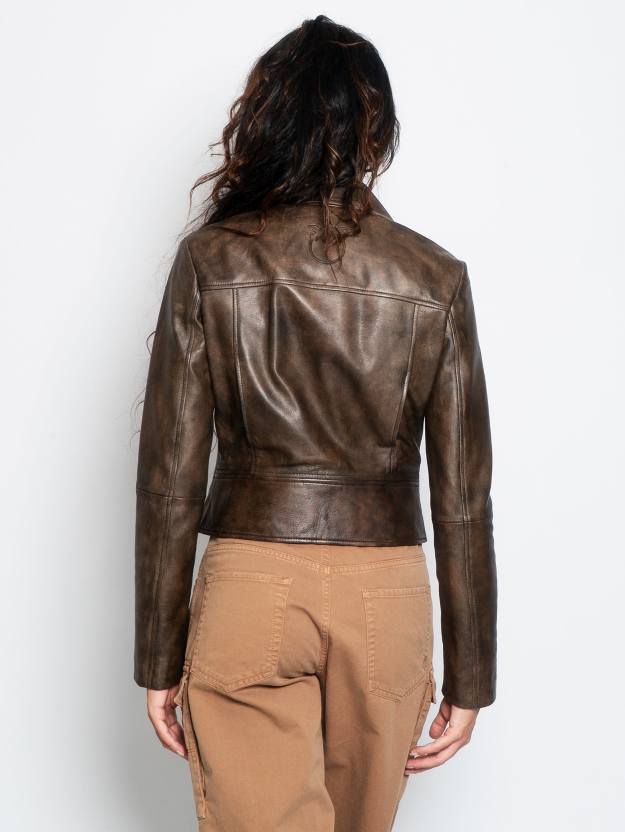Jacket in Vintage Brown Leather
