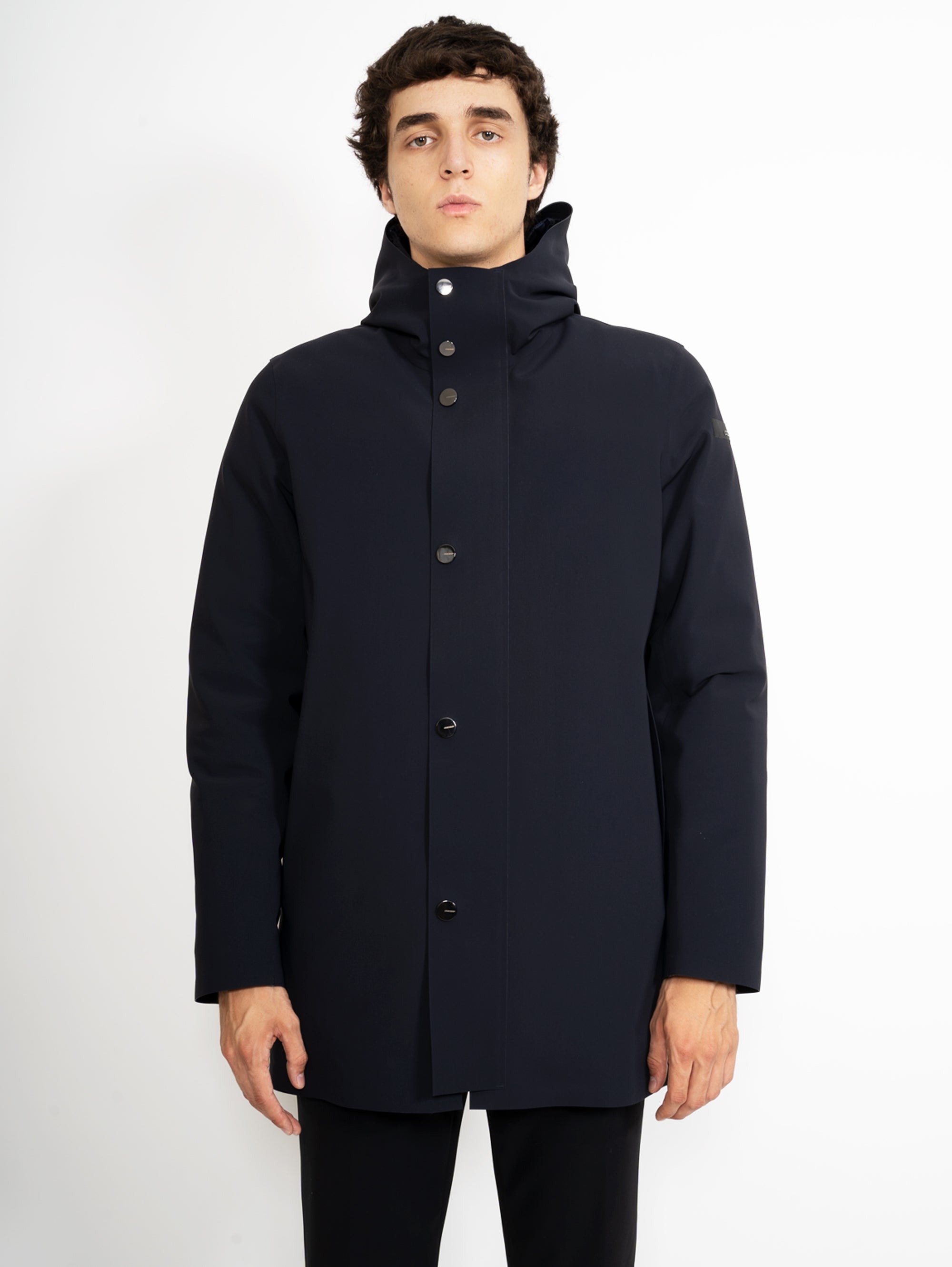 Lasergeschnittener Parka Down Under Blau Schwarz