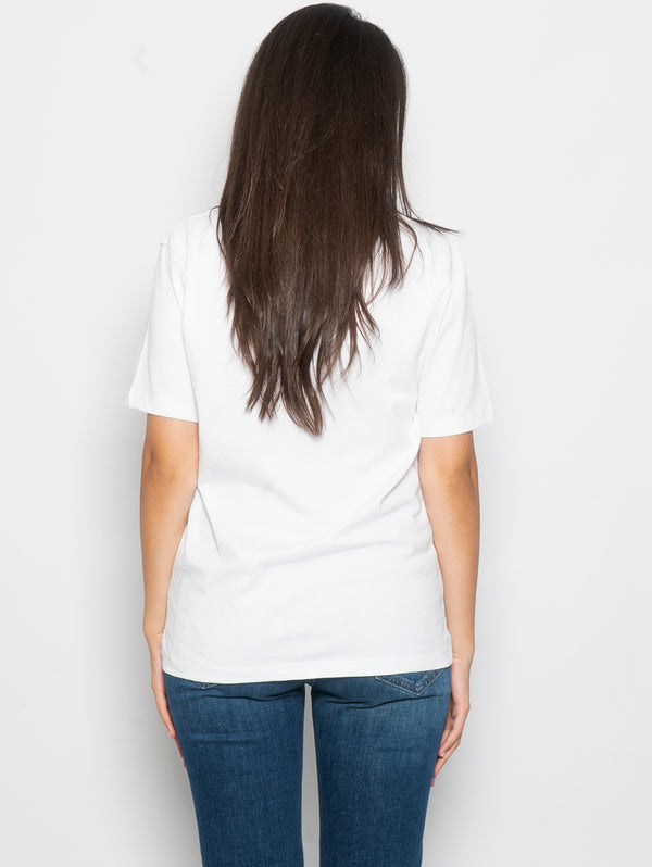 Weißes T-Shirt mit Hello Love-Stickerei