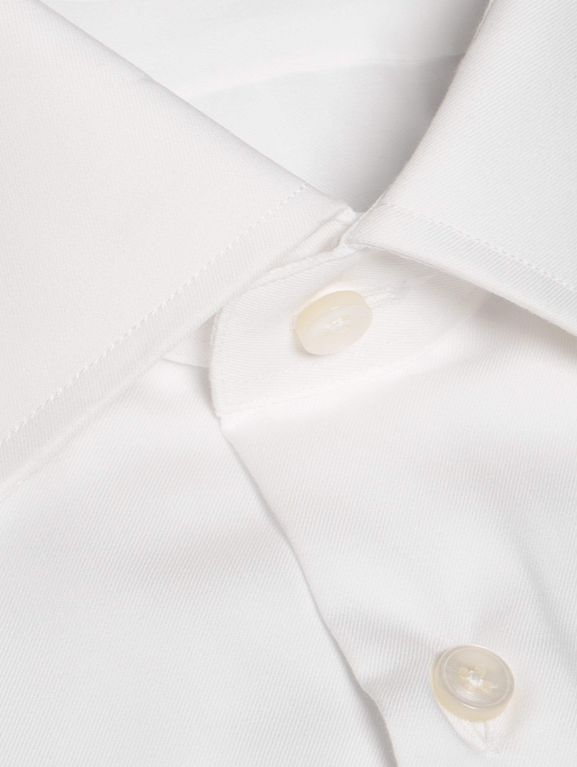White No-Iron Cotton Twill Shirt